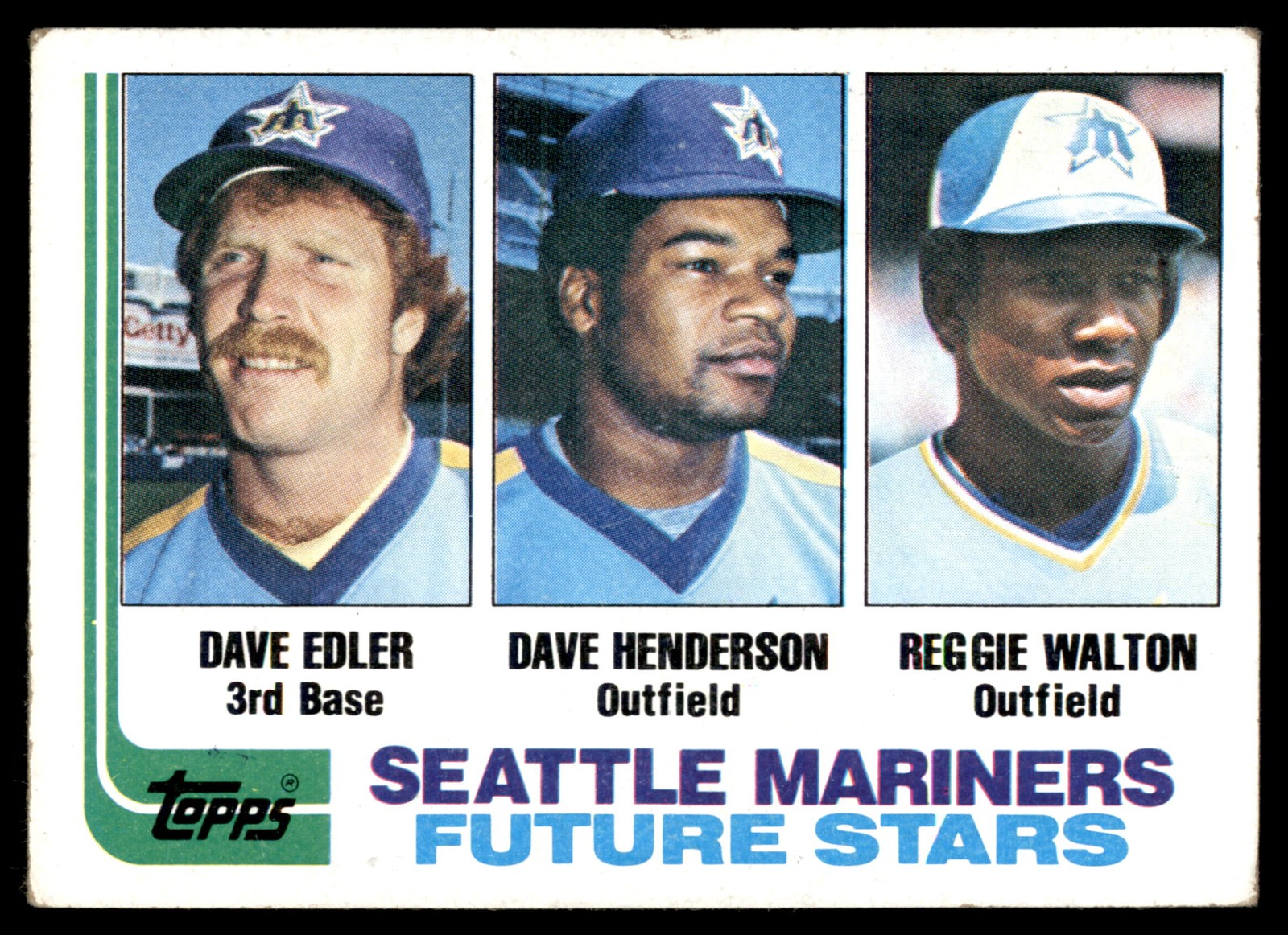 Mariners Future Stars: Dave Edler / Dave Henderson / Reggie Walton #711 Baseball Cards 1982 Topps trading card — raw and PSA graded price guide