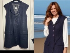 Chanel 12A New Glittering Shine Black Tweed Coat w Ruby Buttons 42 44 US 12 14