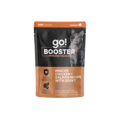 Petcurean Go Booster Immune Health Minced Chicken Salmon Recipe Cat 2.5Oz