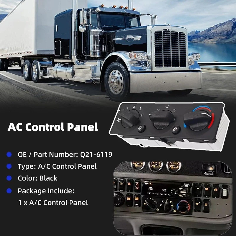 HVAC A/C Heater Climate Control Module Panel Switch For Peterbilt Truck Q21-6119 Foto 2 de 4