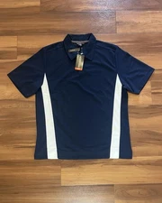 NWT North End Sport Performance Polo Shirt Navy Blue White Men’s Size Large L