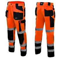 Arbeitshose Warnhose FLASH ORANGE Sicherheitshose Herrenhose Schutzhose Hose Neu
