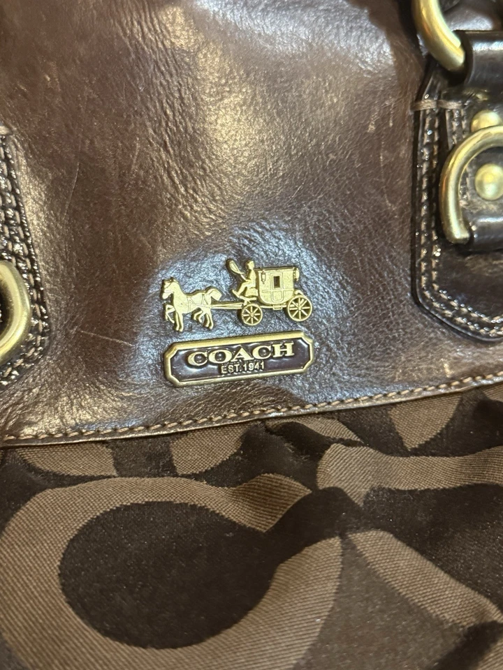 Bolso Cartera Coach Madison Signature Sabrina Marrón Como Está Leer Descripción Foto 3 de 4