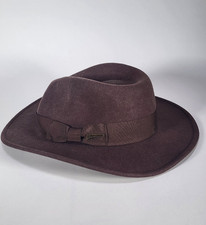 Indiana Jones Dorfman Pacific 100 Wool Fedora Hat Brown Large Halloween Costume