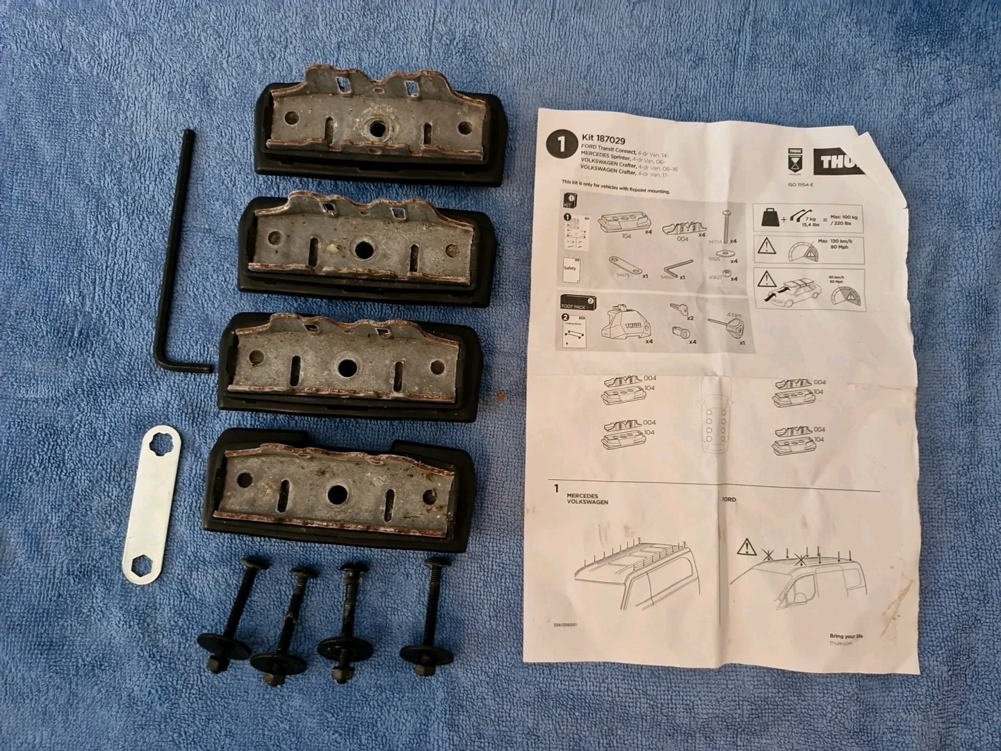 THULE FITTING KIT 7029 used fits FORD Transit Connect 4-dr Van  14–+ others