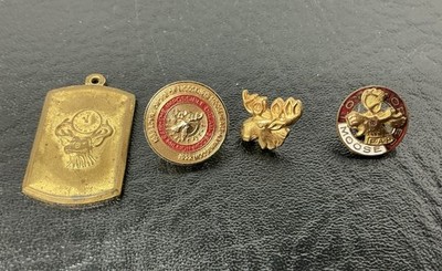 4 Vtg Benevo Protective Order of Elks Club Pins Pendant Loyal Order Moose