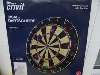 Crivit Sisal Dartscheibe Druchm 45 cm für Steeldarts NEU8