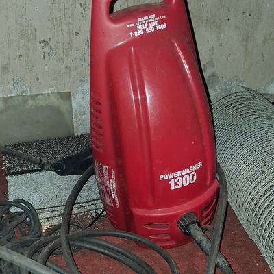 #ad PowerWasher 1300 Corded Electric Pressure Washer Red 1300psi Gun Hose $28.00