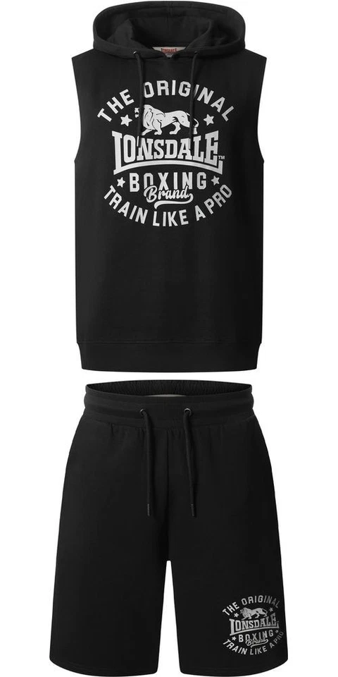 Lonsdale Shotley Ärmelloses Kapuzensweatshirt & Shorts Set Normale Passform 1178 - Bild 1 von 1