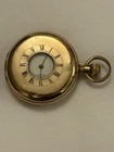 Antique Waltham mass  Half Hunter 10ct Gold Filled Pocket Watch Working