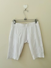 Japanese Spandex Shorts Banded White Design Unisex M Stretchy Crop Pants Shibuya