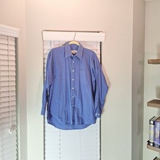 Pronto Uomo Size 16 32/33 Blue Button Down dress shirt