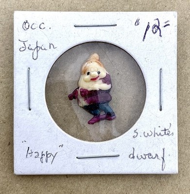 Happy Dwarf Vintage Disney Charm Occupied Japan 1940s Celluloid RARE Snow White