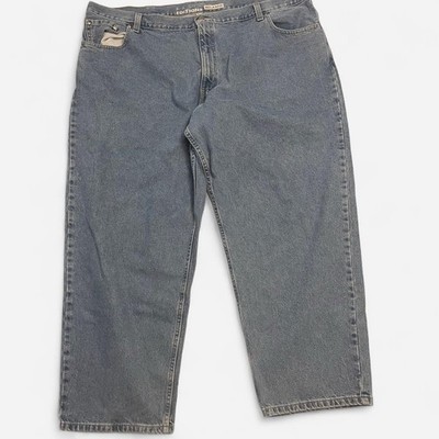 Basic Editions Relaxed Straight Jeans Blue Denim Cotton Button Zip Pockets Men