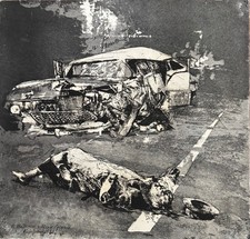 RENZO VESPIGNANI acquaforte acquatinta Carcasse 32x31 firmata datata pubblicata