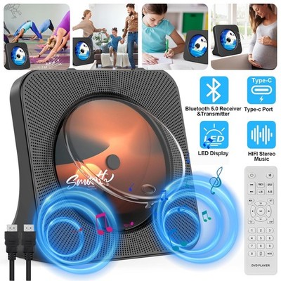 Bluetooth CD-Player Boombox Tragbar Fernbedienung USB /HDMI-Kabel für Reisen