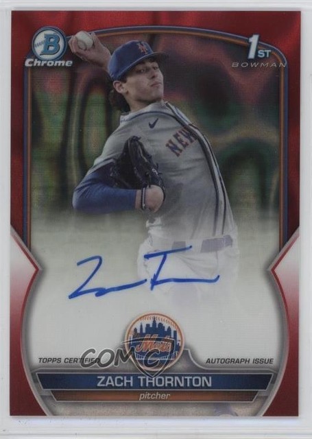 2023 Bowman Draft Chrome Prospect Red Lava Refractor 3/5 Zach Thornton Auto w5p