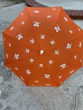 Vintage Courr ges Paris Umbrella Orange Logo Made in France Designer