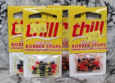 THILL BOBBER STOPS - 12 YELLOW / 12 ORANGE - FISHING TACKLE