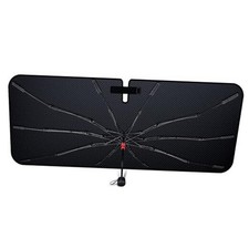 Upgraded Windshield Sun Shade Umbrella   Thickened Silver 56"L x 31"W Black