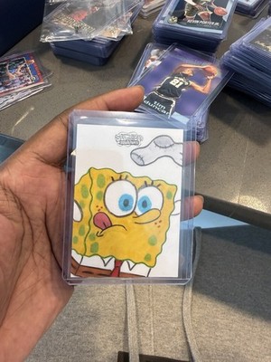 Topps 2025 Chrome SpongeBob 25th Anniversary Sketch Card One of One Signed Kim
