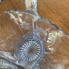 VINTAGE CLEAR GLASS BASKET w/ HAND CUT FLOWERS & APPLIED HANDLE — photo 3