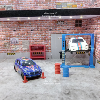 1/64 Scene Props Lift Machine Auto Repair Shop Tools Car Garage Micro Landscape