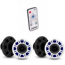 Kicker 2 48KMXL8 8" 4-Ohm RGB-LED KMXL Horn-Loaded Marine Coaxial Speakers,...