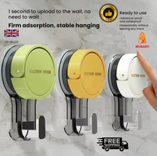 Heavy Duty Suction Hooks No Drill Wall Hanger Waterproof For Bathroom Kitchen UK