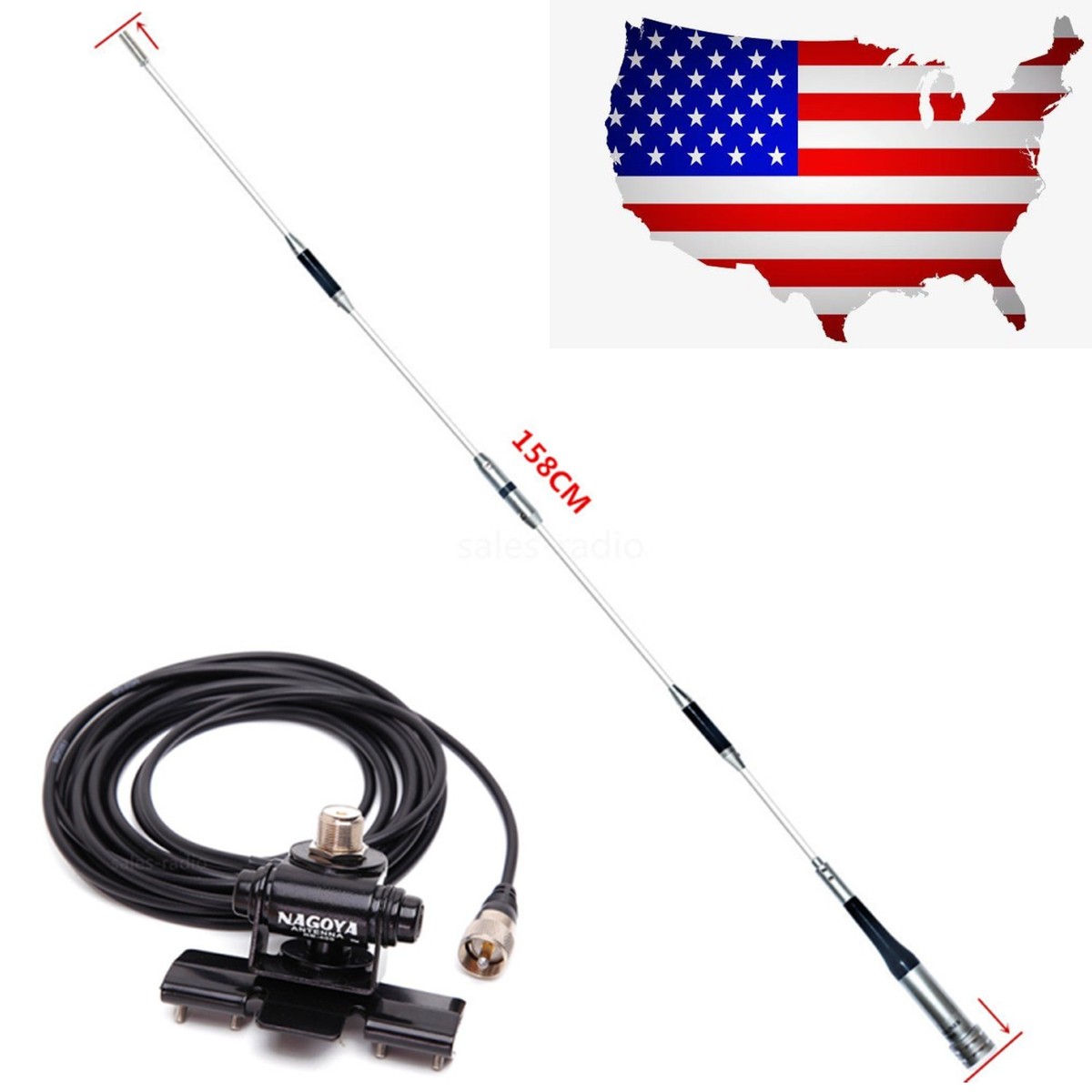Diamond SG-7900 Antenna 144/430MHz & RB-400 Base Clip 5M Cable Ham