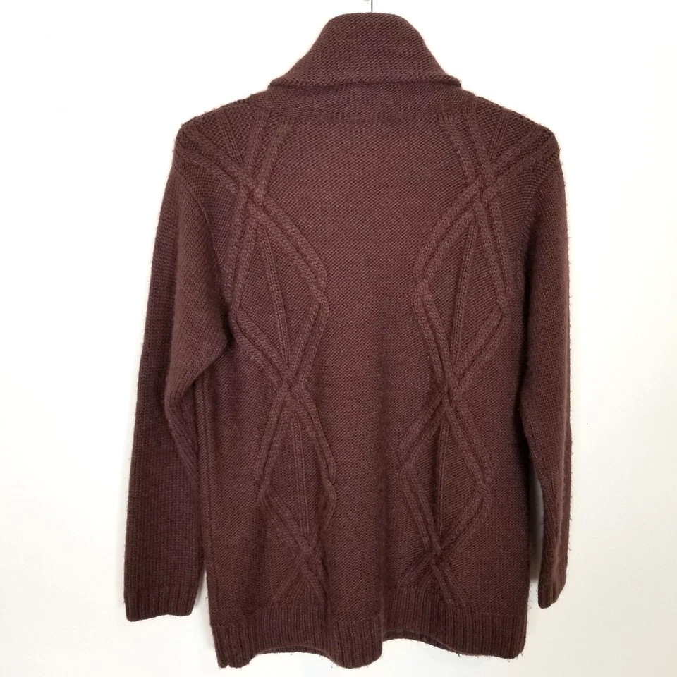 Suéter Pullover Tejido Cuello Capucha Lana Alpaca Lafayette 148 Mujer Talla M Marrón Suave Foto 4 de 4