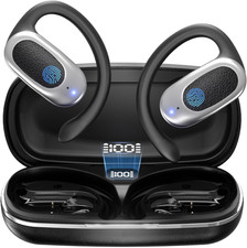 Open Ear Wireless Headphones Air Conduction Earbuds with Mic 42H Playtime Clear