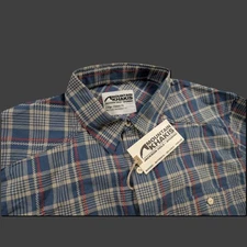 Mountain Khakis short sleeve plaid button-up shirt blue hiking size Large