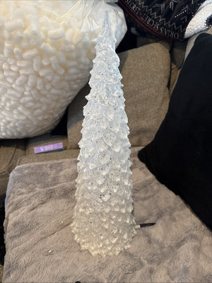 21'' Illuminated Glistening Tree w/ Clear & Color Morph Lights Frost by Valerie