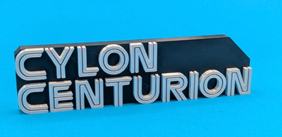 Cylon Centurion - Charakterlogo - 3D gedrucktes Logo. 100mm breit