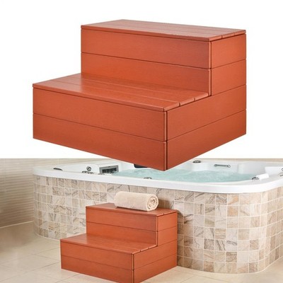 2-Step 25'' Patio Spa Hot Tub Step Slip-Resistant Surface