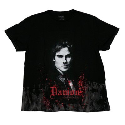 The Vampire Diaries New Adult T-Shirt - Damon Above Bloody Name