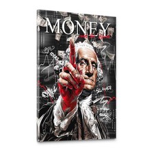 George Washington Leinwand Bild Wandbild Money Pop Art Wall Street Deko Büro