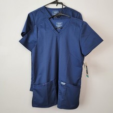 Cherokee Navy Scrubs Tops Workwear Uniform Stretch Soft Classic Size S NEW Nurse