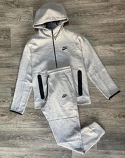 Nike Tech Gray Black Men  s Set Hoodie Pants Logo Zipper