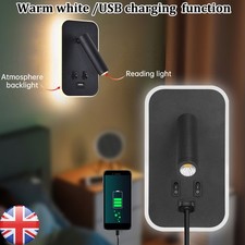 Image of LED Wall Light Bedside Reading Spotlight Indoor Modern Lamp With USB Charging