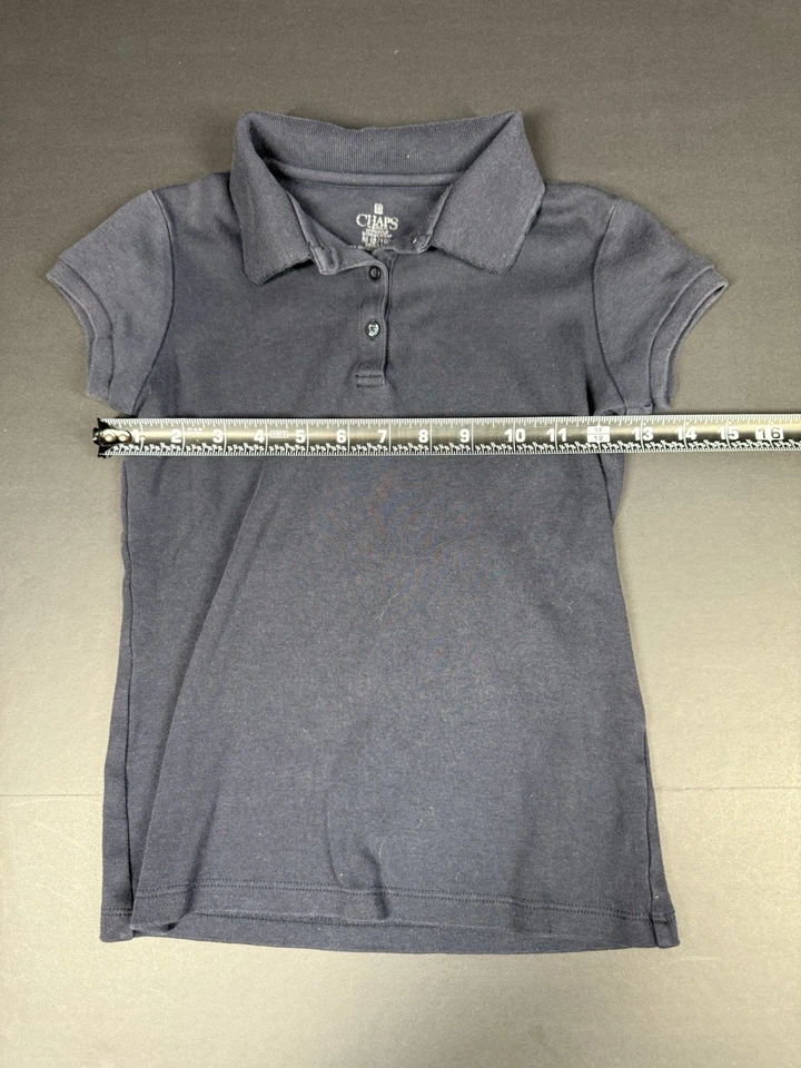 6 Girls Polo Shirts School Uniform Size M (10/12) Red & Navy Cat & Jack Look - Image 2 of 4