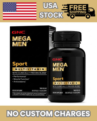 GNC Mega Men Sport Vitamin 180 Tablets Free Shipping