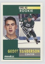 1991-92 Pinnacle Rookie Geoff Sanderson #309 2u3