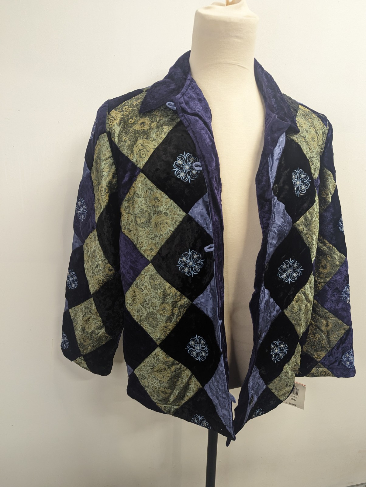 90s Quilted Patchwork Jacket Size Large Vintage J… - image 5