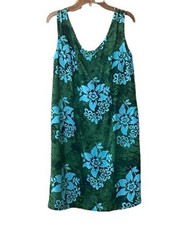 Dress Womens Size Small Sleeveless Dark Green  Blue Floral No Brand Tag