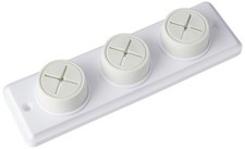 BH05865 Rubber Push-In Triple Towel Cloth Holder - White, Easy Screw Fix, Dur...