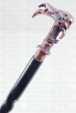 New Vintage Antique Dragon Alien Handle Black Spiral Wooden Walking Stick Cane