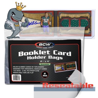 BCW Resealable Booklet Card Holder Bags - Horizontal 100ct Pack FREE SHIP