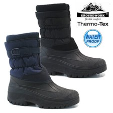 MENS SNOW BOOTS WINTER WATERPROOF MUCKER THERMAL SKI WELLINGTONS FUR WARM SIZE
